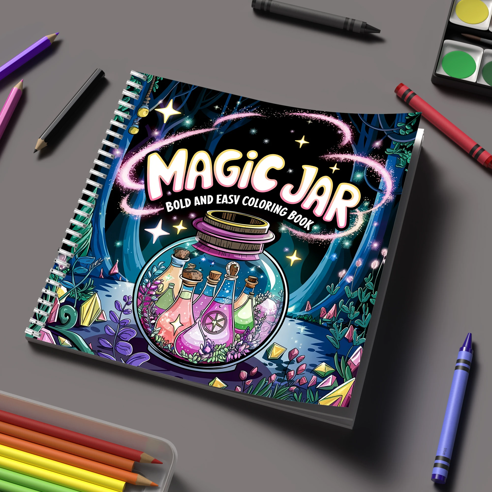 School Supplies - 大人の塗り絵用マジックジャー、誕生日プレゼント、新学期用品、大人向けのかわいい描画帳