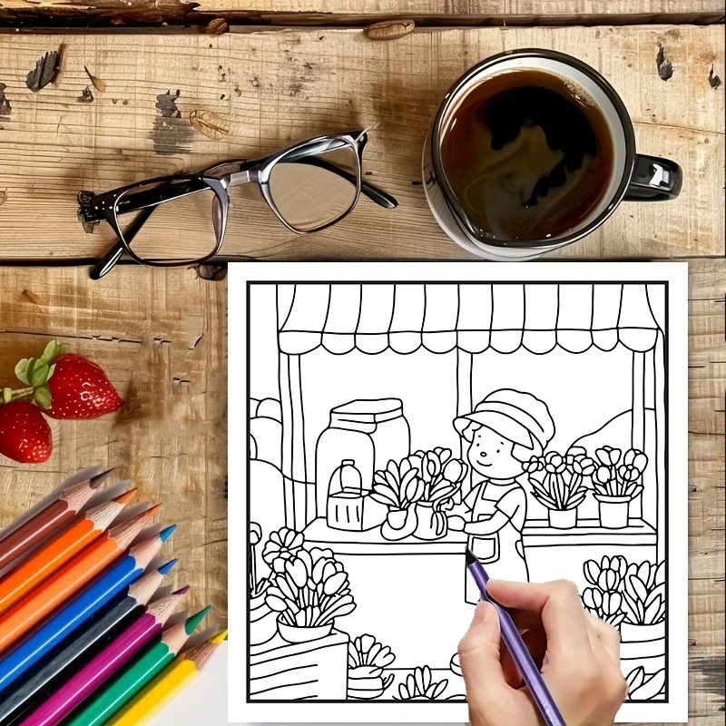 塗り絵ブック 大人向けのスイートリラックス塗り絵ブック、誕生 - School Supplies のレビューと価格