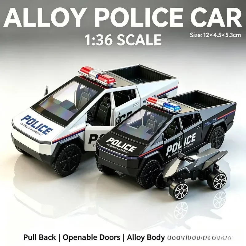 新製品：1/36スケールの警察用ピックアップトラック合金製モ - Desk Accessories のレビューと価格