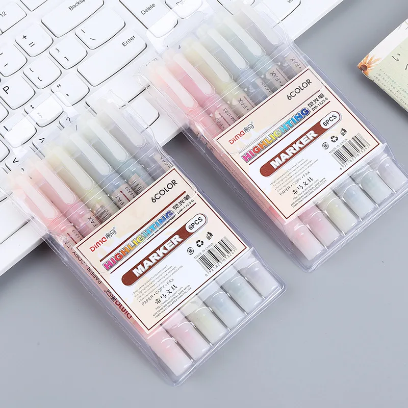学校用パステルカラー蛍光ペン、ダブルヘッド、ユニークなウィン - Pastel Highlighter Set Double Ended のレビューと価格
