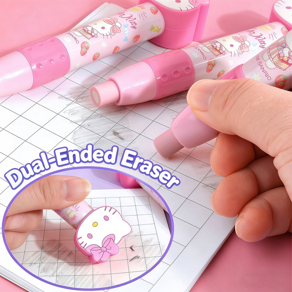 本物のハローキティ メロディ 3Dヘッド式 プッシュ式消しゴ - Retractable Eraser Pen Click のレビューと価格